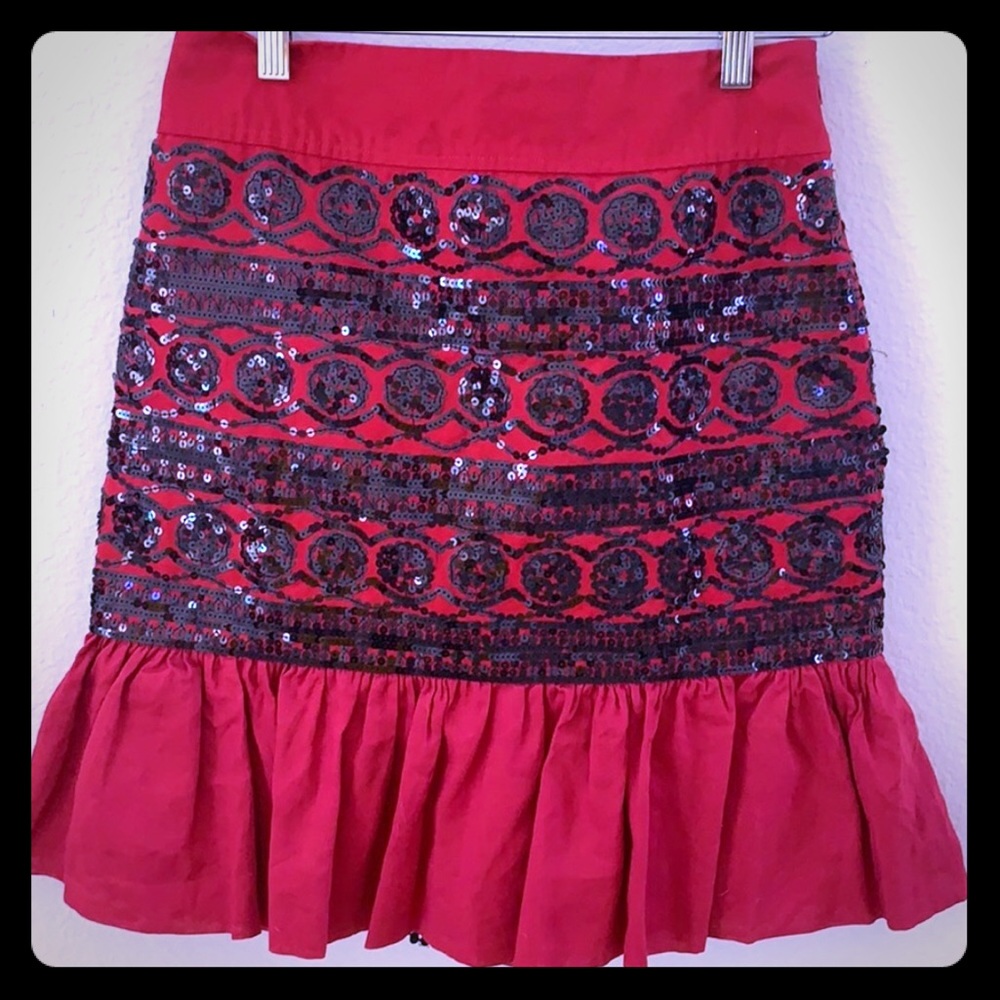Moulinette Soeurs red skirt.